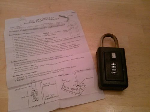 Security lock box with resettable 4 number combination for sale