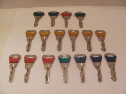 Assortment of Used CUT &#034;Cole&#034; (Colored Head) KEYS-(Weiser - WR2 / Weslock - WK1)