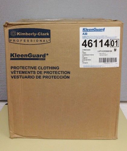 Kimberly-clark 46114 kleenguard a30 white protective coveralls-xl (case of 25) for sale