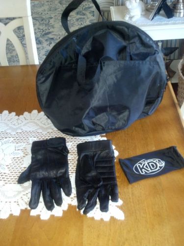 Harley Davidson Leather Motorcycle Gloves *UNISEX* and Helmet Carrying Case