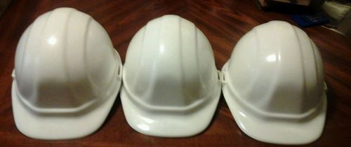 3 white omega ii safety helmets, erb industries for sale