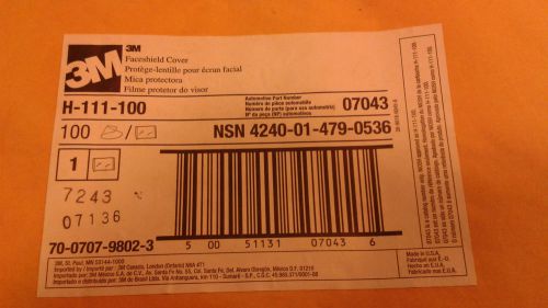 3m respirator faceshield covers H-111-100