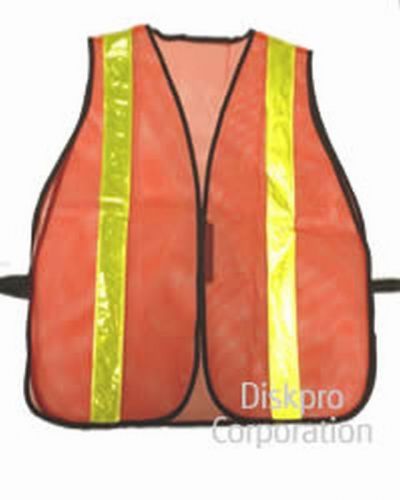 General duty Oragne Reflective Safety Vest, Mesh type with 4 strips, 54&#034; L-Size