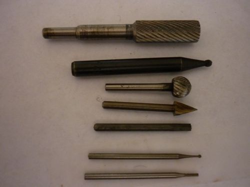7 USED CARBIDE BUR, ASSORTMENT DIFERENT SIZE AND BRANDS