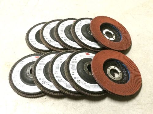 3M 4-1/2&#034; X 7/8&#034; FLAP DISCS WHEELS TYPE 27 USA MADE 10 PACK #747D