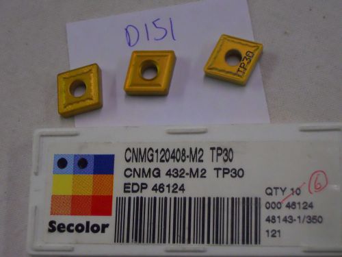 8 new seco cnmg 432-m2 carbide inserts. cnmg 120408-m2. grade: tp30. {d151} for sale