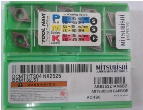New Genuine 10pcs Mitsubishi DCMT11T304 NX2525 Carbide inserts(B)