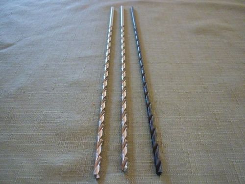 3 NEW DRILL BITS HIGH SPEED STEEL 12&#034; LONG  MADE IN USA