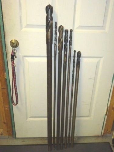 LOT of (7) EXTRA LONG HSS DRILL BITS, 35&#034; to 47&#034; LONG!