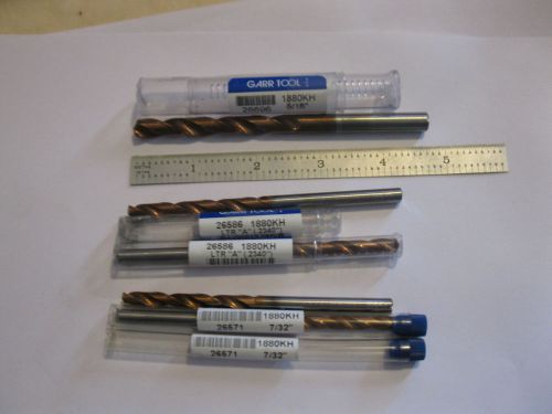 5 new garr solid carbide jobbers drills.coolant thru.coated.5/16--7/32-- .234. for sale