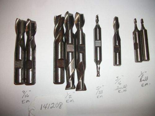 Set of 9 assorted end mills for sale