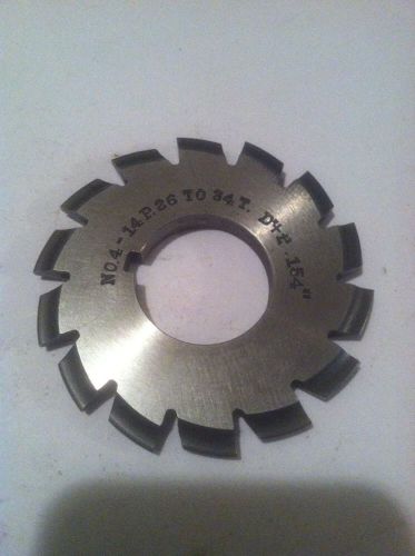 USED INVOLUTE GEAR CUTTER #4 14P 26-34T 1&#034;bore HS BROWN AND SHARPE