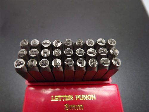 3MM 1/8&#034; LETTER  Punch Stamp Set Metal 27 PIECE plastic case NEW  60-64 HARDNESS