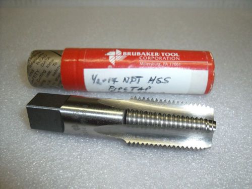1/2&#034;-14 npt 4 flute hss usa brubaker tool pipe tap new – t12 for sale