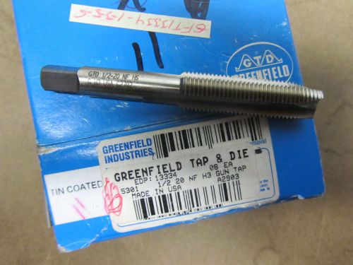 Greenfield 1/2&#034;-20 nf h3 gun tap spiral point 3 flutes edp 13334 usa for sale