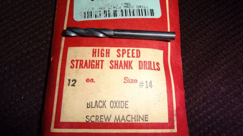 Drill bits  #14  black oxide  screw machine -qty. 12