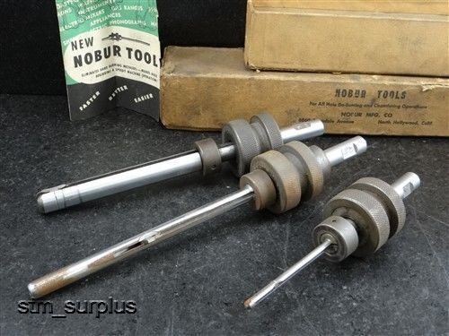 LOT OF 3 NOBUR TOOL BURR REMOVAL TOOLS 13/64&#034; TO 5/8&#034;