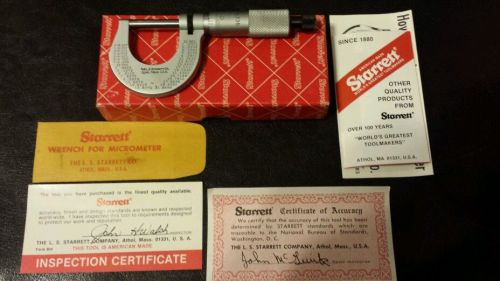 Starrett micrometer new in box w/ paperwork 0-1 in for sale