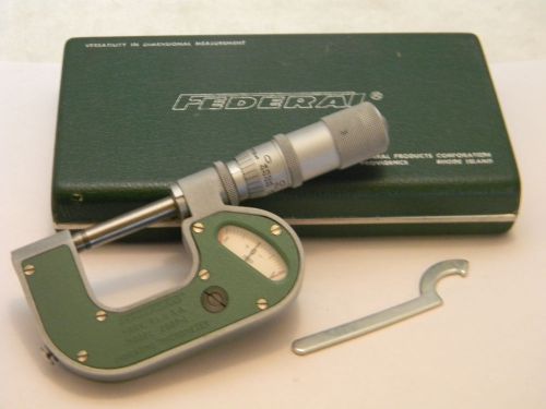Federal Indicating Micrometer 0 - 1&#034; Model 200P-1 MIKEMASTER/Case, Machinist