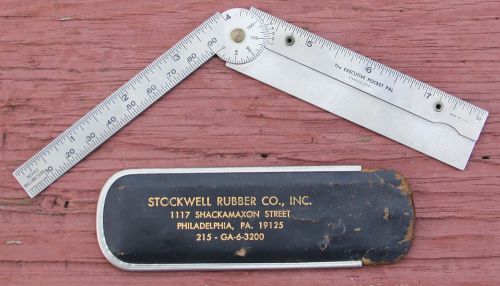 PROTRACTOR/8&#039;&#039;RULER EXECUTIVE POCKET PAL, STAINLESS STEEL WITH ORIGINAL CASE