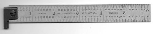 L.S. STARRETT Co. Athol MASS USA #604R - 6” Tempered STEEL RULE WITH HOOK END
