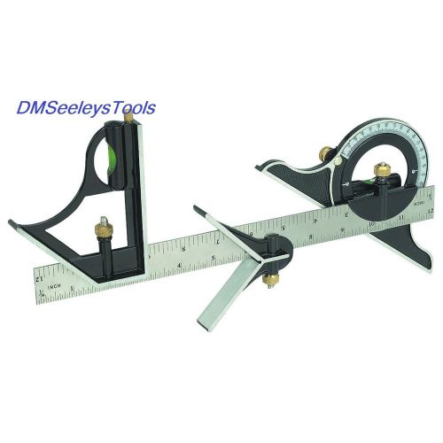 Combination tri square protractor 12 &#034; deluxe new free shipping for sale