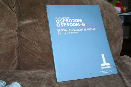 Okuma cnc systems  osp 5020m and 500m-g special function manual no. 1 for sale
