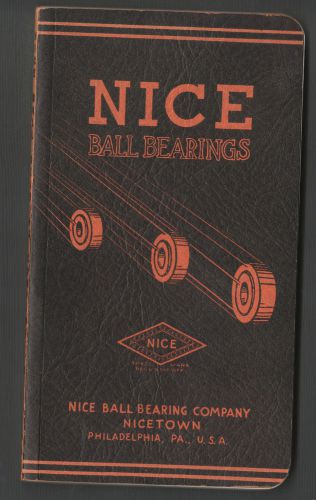 1935 Catalog Nice Ball Bearing Company Nicetown Philadelphia Pa