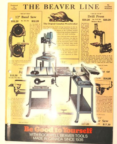 The beaver line 1972 tool catalog #rr31 for hand tools saws lathes drill press for sale