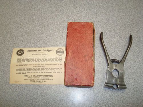 STARRETT NO 1 5-1/2&#034; CUTNIPPERS WITH ADJUSTABLE JAW WITH BOX AND INSTRUCTIONS