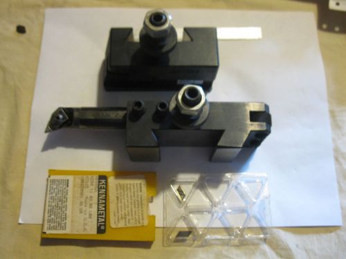 2 cxa toolholders.1 cutoff &amp; 1 knurling with a 3/4&#034; boring bar &amp; 3 new inserts.