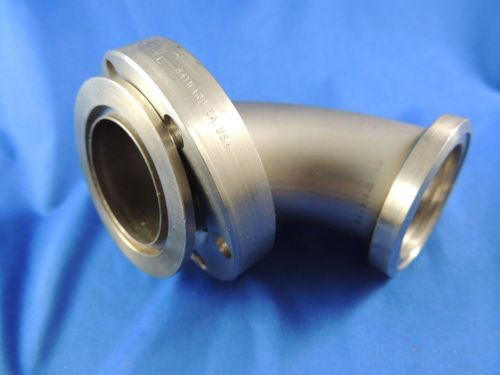MDC High Vacuum Tubing 5 1/2&#034; Lth Stainless 1 1/4&#034; Opening Elbow + 2.75&#034; Conflat