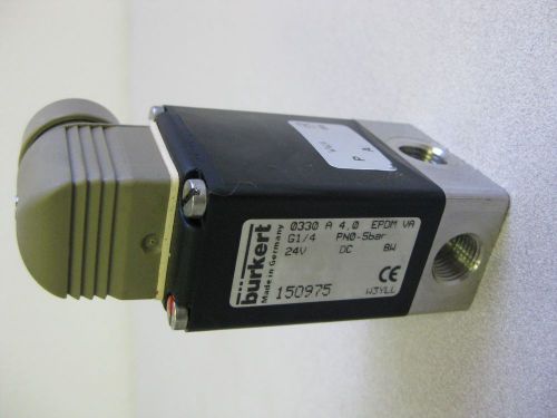 Reduced -new burkert solenoid valve 330a - analytical grade  316 stainless 24vdc for sale
