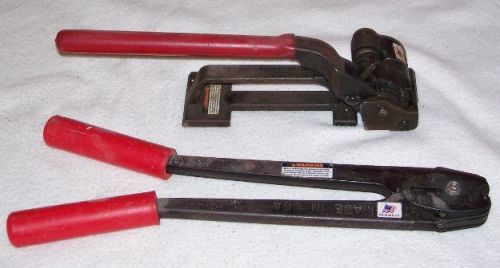 Mip-1300 steel strap tensioner &amp; mip-1100 steel strap sealer set with manuals for sale