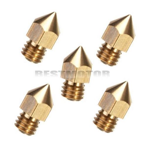 5 x 3D Printer Extruder for MakerBot Mk8 Nozzle Replacement Print Copper 0.4mm