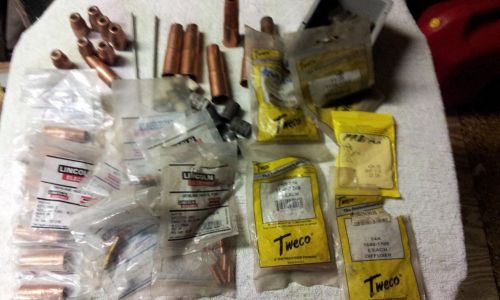 Huge lot of Lincoln and Tweco MIG parts (nozzles, diffusers, contact tips +more)