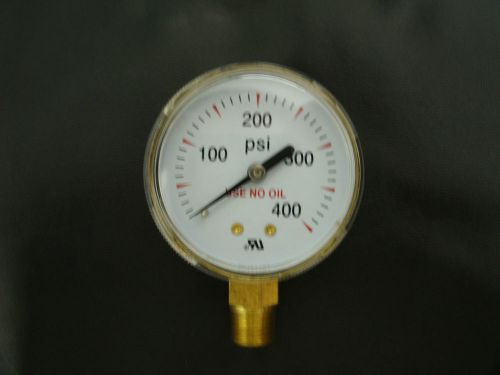 2&#034; 0-400 1/4&#034; npt bottom fitting gauge nitrogen hvac heating and air for sale