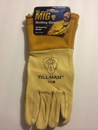 Tillman 32M Top Grain Pigskin MIG Welding Gloves 4&#034; Cuff Size Medium