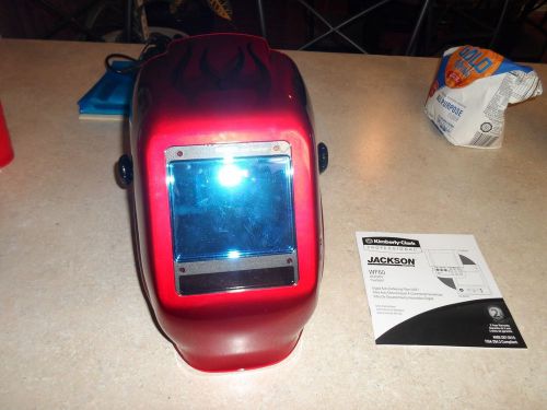 Jackson auto darkening welding helmet wf 60  true sight cherry red w flames for sale
