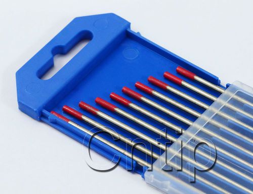Tig welding tungsten electrode 2% thoriated wt20 red 3/32&#034;x 6&#034;(2.4mmx150mm),10pk for sale