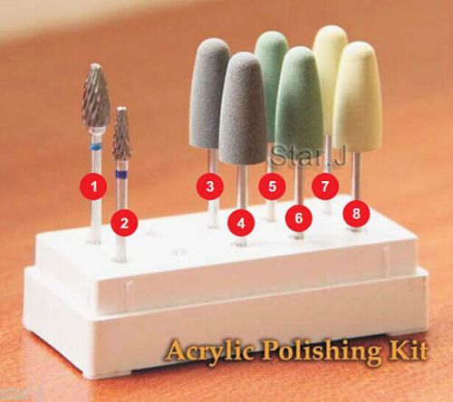 2sets / 16pcs HP Dental Resin Base Acrylic Polishing Burs Drill Polisher Rotary