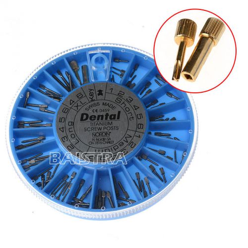 1 box Brand Dental Assorted Conical Titanium Screw Posts 120 Post/Box