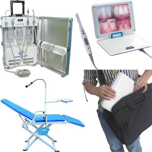 Dental Turbine Delivery Unit + Mobile Folding Chair + portable intraoral camera