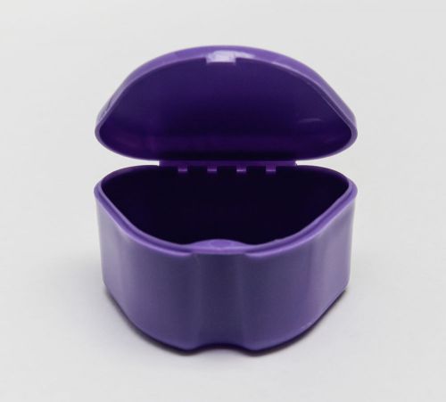 Denture orthodontic retainer apnea mouthguard bleaching tray case box 1pc purple for sale