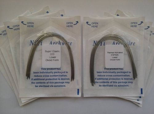 20 Dental Orthodontics Niti Super Elastic Round Thermal Activated Rect Arch Wire