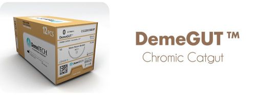 Dental Medical DemeTECH Sutures Chromic Catgut 45cm 4/0 13mm 3/8 DT-1654-1