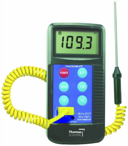 Thomas Traceable Workhorse Thermometer, Type K Thermocouple, -58 to 2372 degree