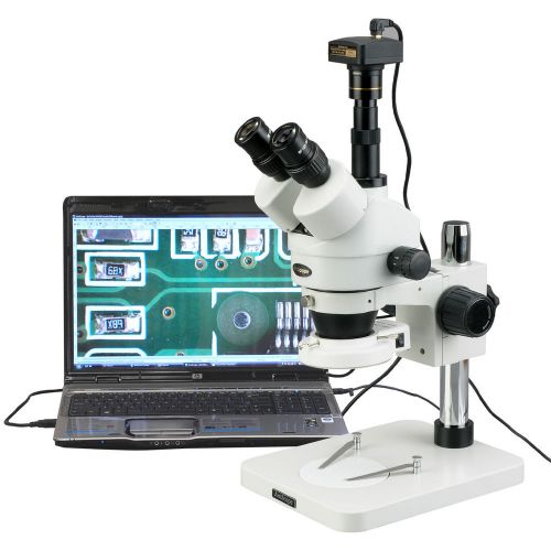 7X-45X Dissecting Circuit 144-LED Zoom Stereo Microscope with 3MP Digital Camera