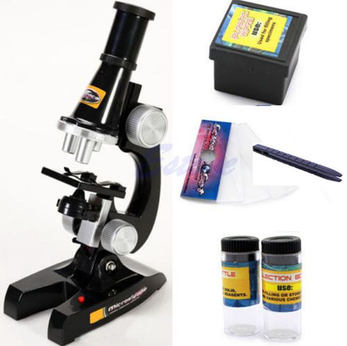 100X 200X 450X Microscope Kit Student Kids Science Chemical Laboratory Magnifier