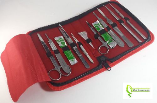 Dissecting Dissection Kit Set Tools Frog College Biology Student Lab Red Case